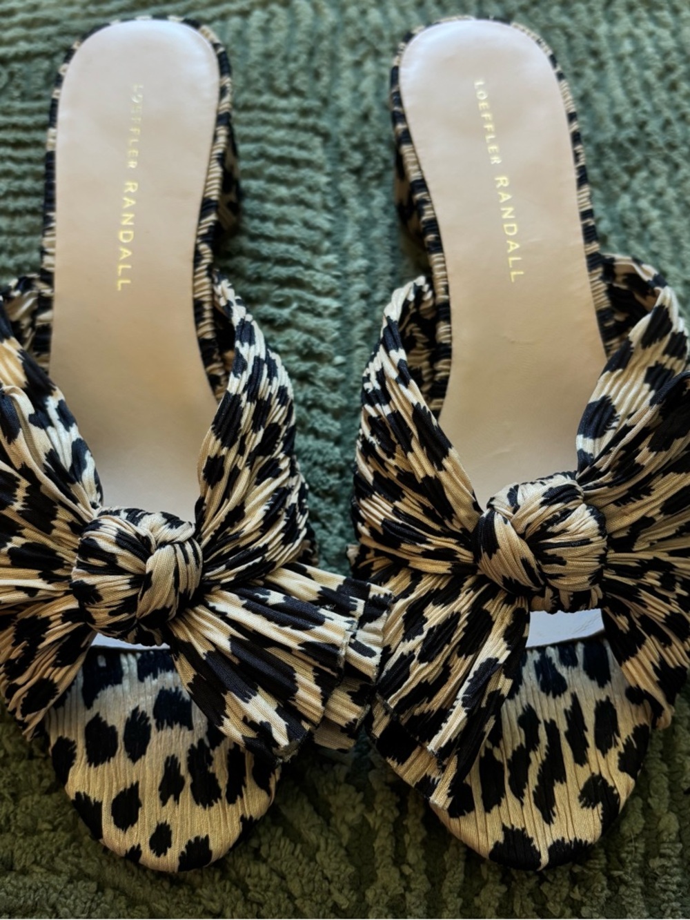 Leopard Emilia Pleated Knot Mules